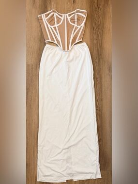 SHEIN 2 Piece Set - White Maxi Straight Skirt